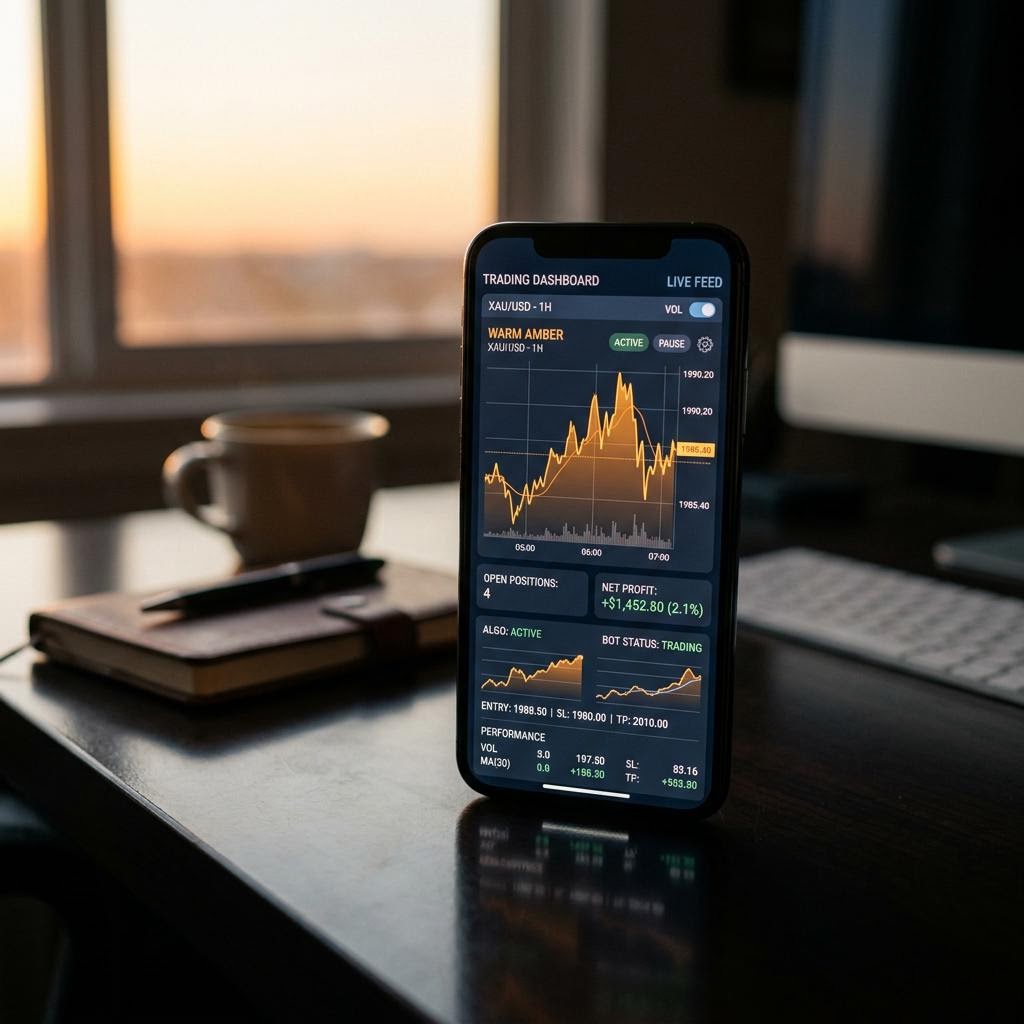 Stark Zählentum Dashboard Benutzeroberfläche auf einem Smartphone